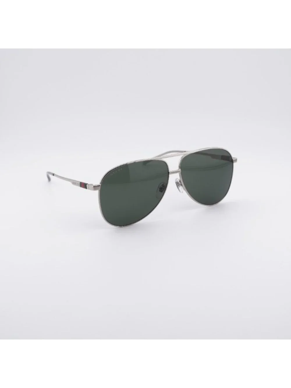 Gucci GG1677S 001 Sunglasses Silver Aviator Frame, Grey Lenses